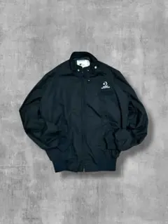 【極希少】USA製K-BRAND企業ロゴ刺繍ナイロンスイングトップブラック黒M