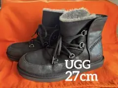 UGG ブーツ　レースアップ　編み上げ ブラック　グレー　メンズ　27cm