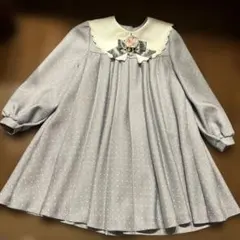 ★美品★プペエンヌ★セレモニーワンピース★125★レトロ★襟フォーマルワンピース