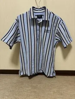 美品 パーリーゲイツ 半袖ポロシャツ サイズ4 M ブルーストライプ