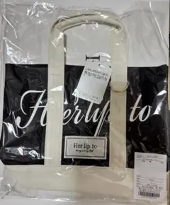 最安値】Herlipto ハリプ トートバッグ ブラック 新宿ルミネ2限定品 