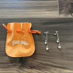 Folli Follie ハート型ピアス オレンジポーチ付き