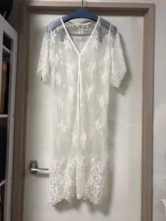 earth music&ecology レースロングカーディガン