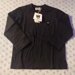 MIKI HOUSE DOUBLE.B ブラック 長袖Tシャツ クマ刺繍