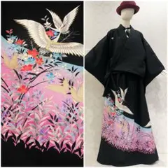 ۞ 887 着物リメイク 留袖 影絵 ショート丈羽織 ロングスカート