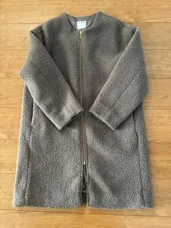 LEPSIM【洗える】ライトノーカラーボアコート