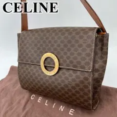 CELINE ショルダーバッグ 斜めがけ マカダム柄 サークルロゴ金具 PVC