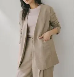 Whim Gazetteジュートライクノーカラージャケット