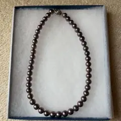淡水パール　パープル系真珠一連ネックレス