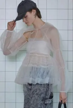 andmary Fairy chiffon mini dress ivory - メルカリ