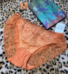 チュチュアンナ　鮮やかなオレンジ色　刺繍入りレースショーツ　MサイズとLサイズ