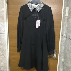 新品未使用　Rojita ブラック ワンピース　襟袖レース付　タグ付き新品