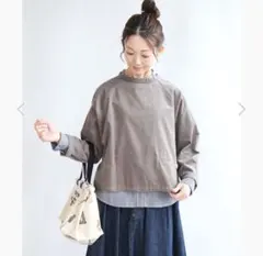 blue willow 別注細コーデュロイ エルボーパッチプルオーバー