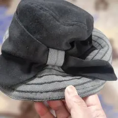 ALPHA CUBIC リボン付きハット ブラック×チェックのサムネイル