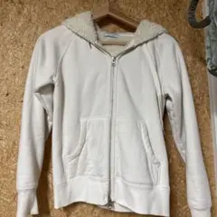 BAYFLOW フリース裏地付きパーカー ホワイト