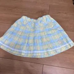 水色と黄色のチェック柄スカート 100cm