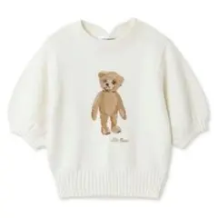 LILY BROWN lilybear ハーフスリーブニットトップス ホワイトのサムネイル