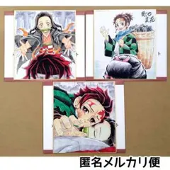 新品未使用/匿名配送/鬼滅の刃 ランダム複製ミニ色紙 炭治郎 禰豆子 ②