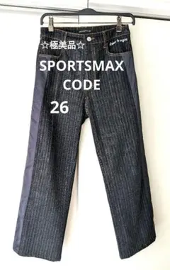 【極美品】SPORTMAX ワイド　パンツ ストライプ　26 マックスマーラのサムネイル