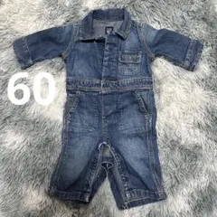【GAP】 デニムロンパース 長袖　3-6ヶ月
