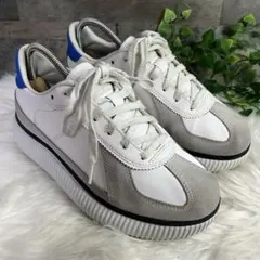 オニツカタイガー　デレシティ ホワイトxブルー レザー　24cm