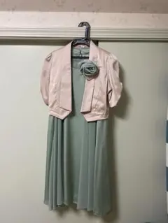 ミントグリーン パーティードレス ジャケット付き