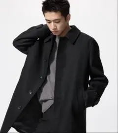 【即完品】UNIQLO シングルブレスト コート 最新モデル ブラック L