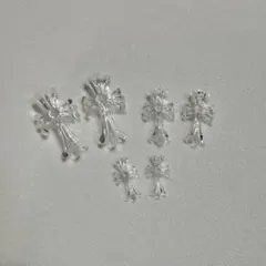 ネイルパーツ クロス クロム　クリア 透明 6個セット　十字架のサムネイル