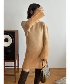 グラデーションラメニットワンピース