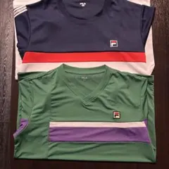 FILA VネックTシャツ 2枚セット　テニスウェア