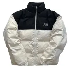 カオヨリナカミ ダウンジャケット black×ivory Lサイズ