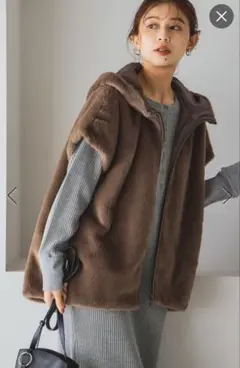 スタディオクリップ フェイクファーフードベスト