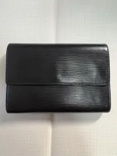 黒 レザー 三つ折り財布