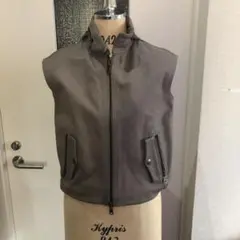 DIESEL BLACK GOLD レザー　ベスト　ニット切り替え　40