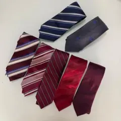 【ネクタイ7本セット】青2本/赤5本 ビジネス　Aquascutum GEARs