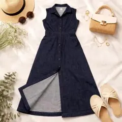 【入手困難】ロンハーマン 近年モデル ノースリーブ デニムロングワンピース XS