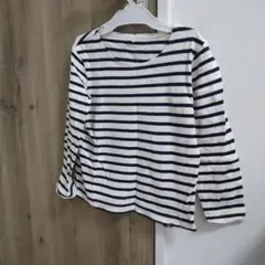 ボーダー柄 長袖カットソー 130　無印良品