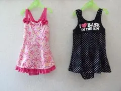 《子供用水着》女の子　ワンピース水着　　２着セット　中古美品　１２０cm