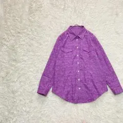 ハブアナイストリップ ウエスタンシャツ 総柄 前開き