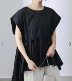 コットンガーゼフレンチスリーブペプラムブラウス　COLONY2139