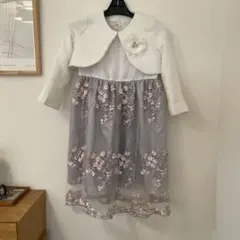 入学式や卒園式にも　フォーマルドレスとカーディガンセット　120