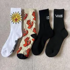 SANTA CRUZ サンタクルーズ バンズ スケボー ソックス　太陽柄　4足