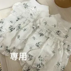 ハンドメイド♡犬服ワンピース パフスリーブのバルーンワンピース(ホワイト）