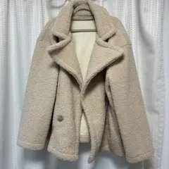 最終価格❣️試着のみ新品ベージュ ボアジャケット サイズF