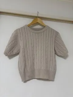 ケーブルニット 半袖セーター 新品タグ付き