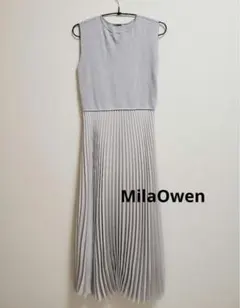 最終値下げ！【美品】ミラオーウェン　プリーツニットワンピース