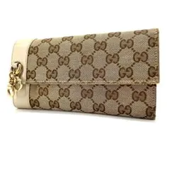 美品✨GUCCI 長財布GGキャンバス ハート ラブリーチャーム 12カード 