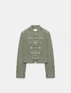 ZARA ナポレオンジャケット カーキ Mサイズ - メルカリ