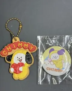 BT21 CHIMMY 2種クッキーチャームコット2よりCHIMMY＋ 缶バッジ