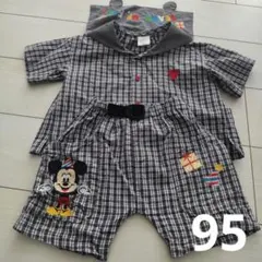 バースデイ ディズニー100 ミッキーマウス チェック柄 セットアップ 95cm